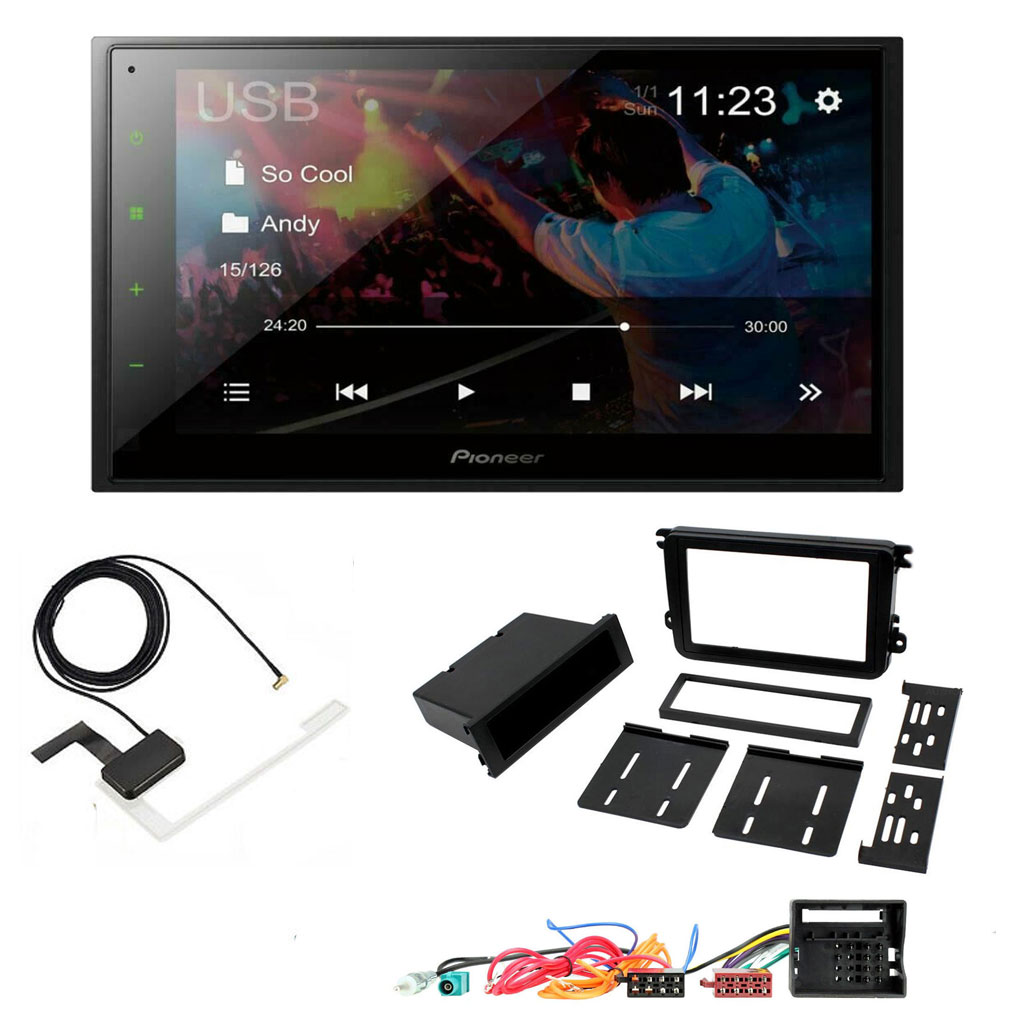 Volkswagen Pioneer 6.8" Double Din Bluetooth WebLink USB DAB Radio Upgrade Kit