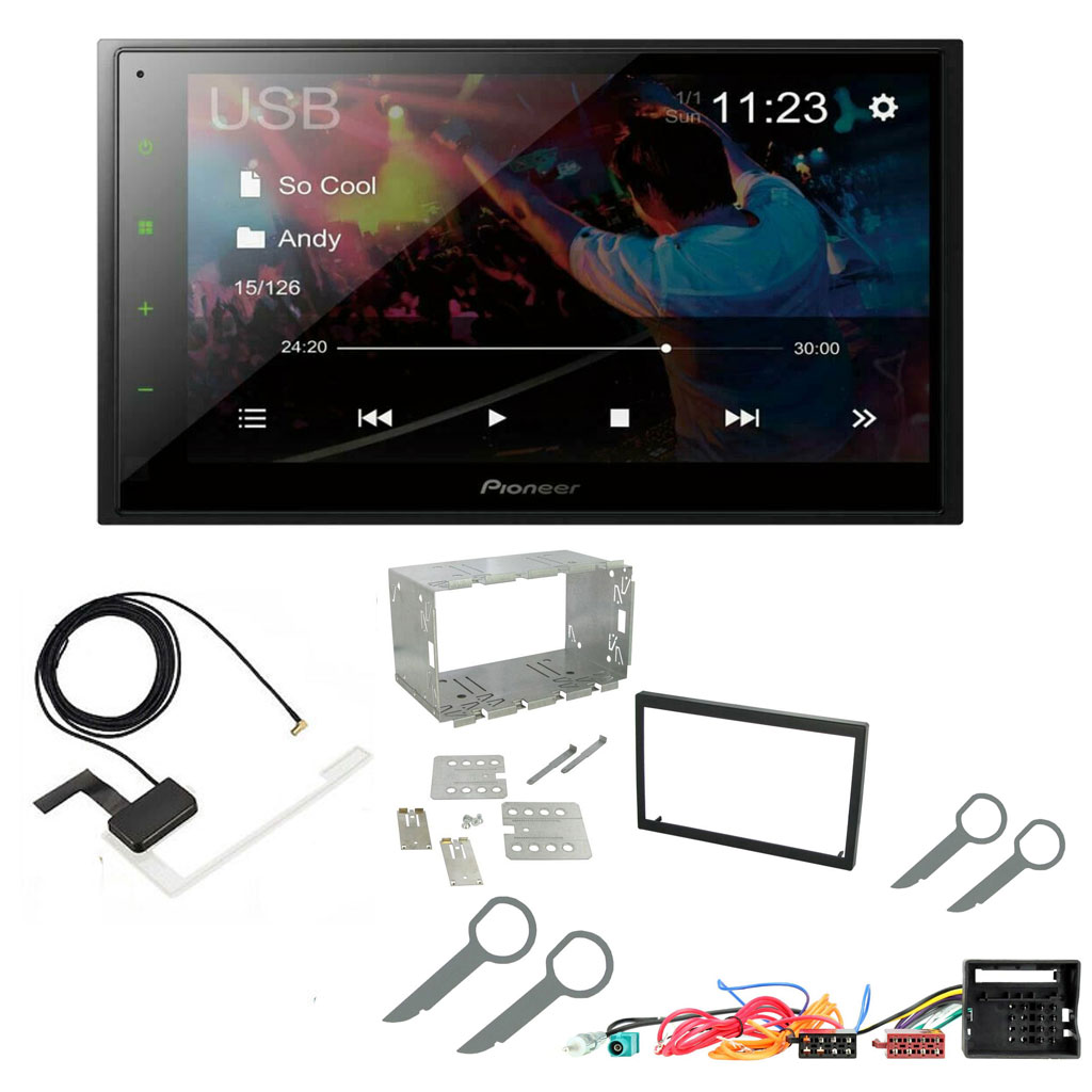 VW Polo 9N3 2005-2009 Pioneer 6.8" Double Din Bluetooth WebLink USB DAB Radio Upgrade Kit