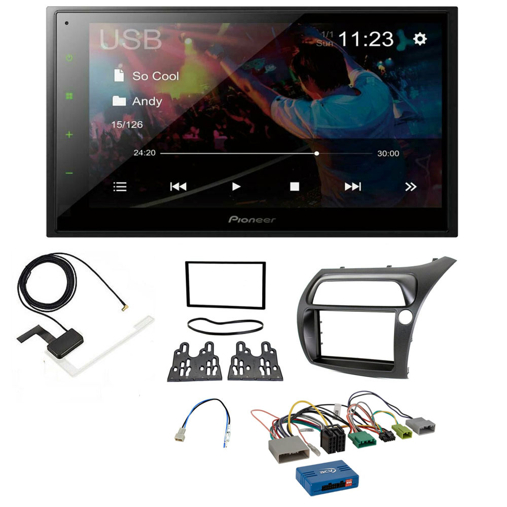 Honda Civic Fitting Kit With Pioneer 6.8" Screen Bluetooth iPod iPhone WebLink USB DAB Radio Upgrade Kit