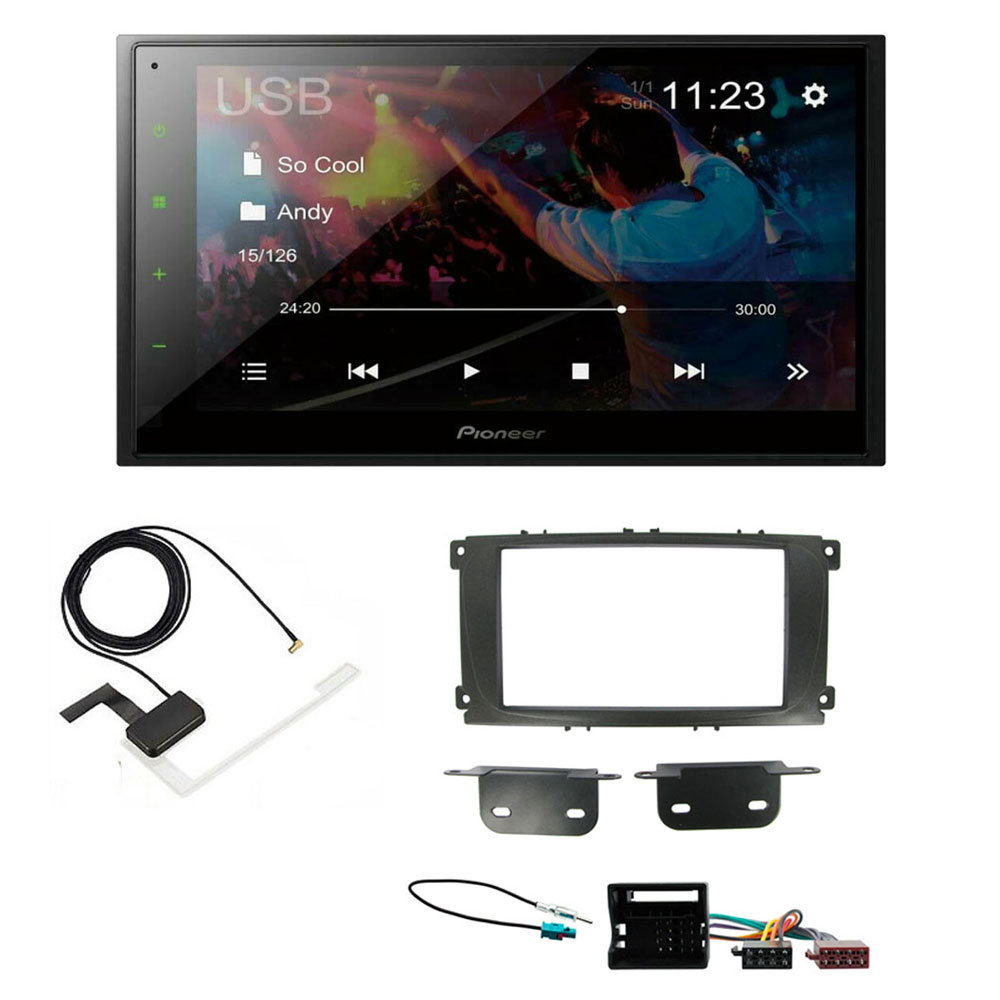 Ford Focus, Mondeo, S-Max Pioneer 6.8" Double Din Bluetooth WebLink USB DAB Radio Upgrade Kit