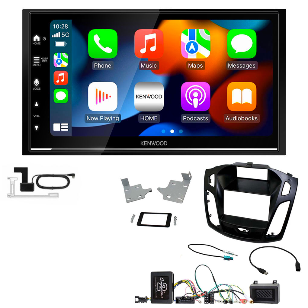 Ford Focus 2015-2018 Kenwood DMX7722DABS Wireless Apple CarPlay Android Auto DAB Stereo Upgrade Kit