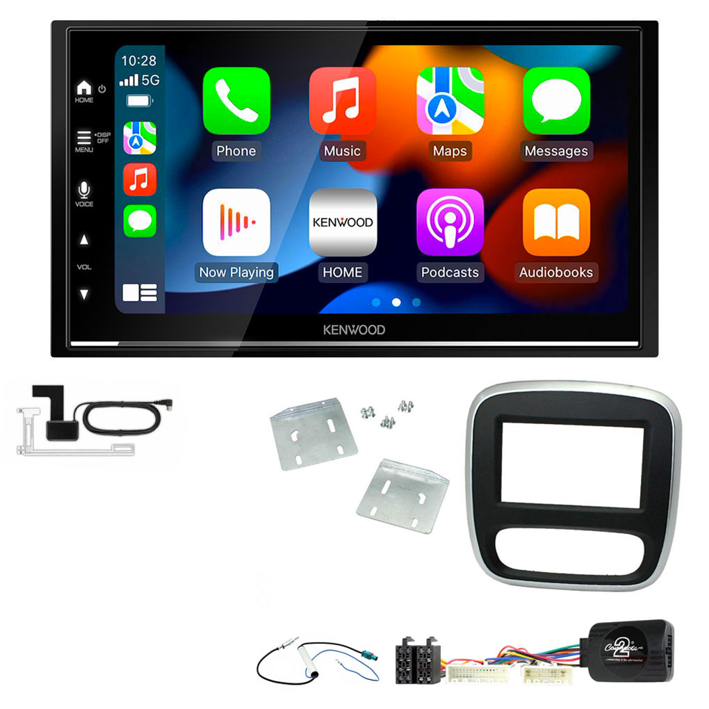 Renault Trafic 2014-2017 Kenwood DMX7722DABS Wireless Apple CarPlay Android Auto DAB Stereo Upgrade Kit