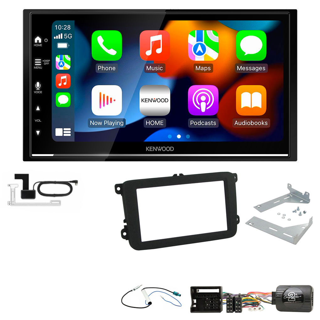 Volkswagen Scirocco, Tiguan, Touran, Vento Kenwood DMX7722DABS Wireless Apple CarPlay Android Auto Stereo Upgrade Kit