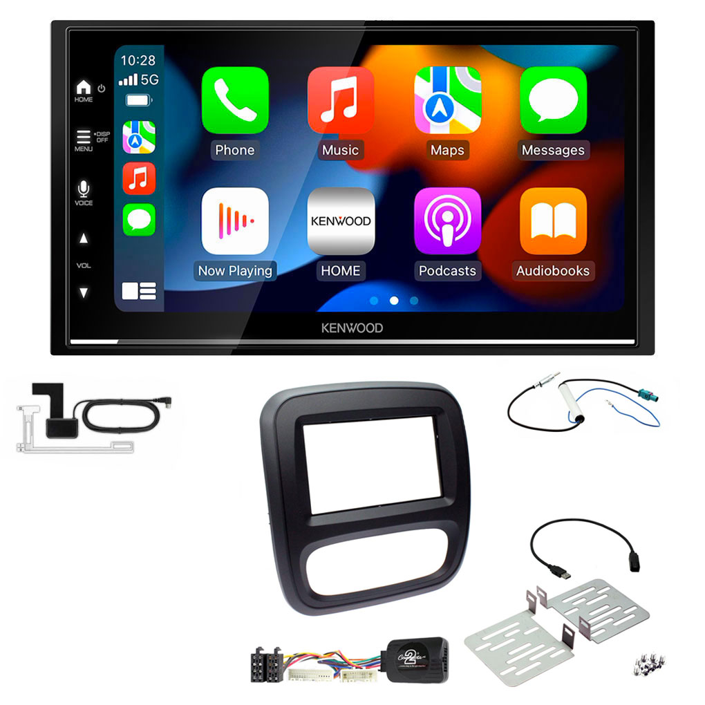 Vauxhall Vivaro (2014-2018) Kenwood DMX7722DABS Wireless Apple CarPlay Stereo Upgrade Kit