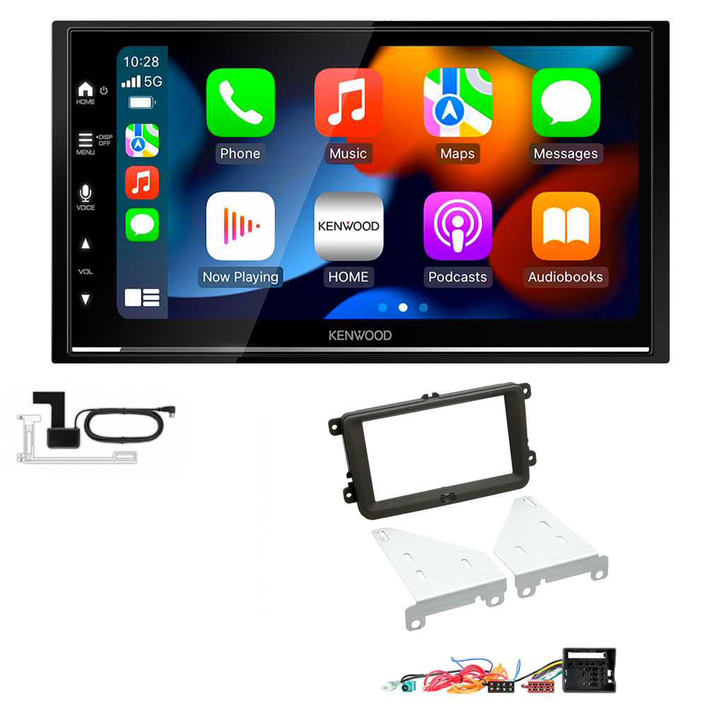 Volkswagen Caddy, Eos, Fusca, Golf, Jetta, Magotan Kenwood DMX7722DABS Wireless Apple CarPlay Stereo Upgrade Kit