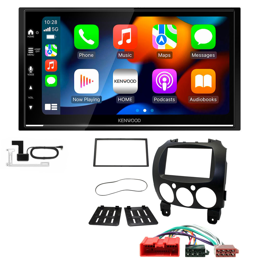 Mazda 2 2008 - 2014 Kenwood DMX7722DABS Wireless Apple CarPlay Android Auto DAB Stereo Upgrade Kit