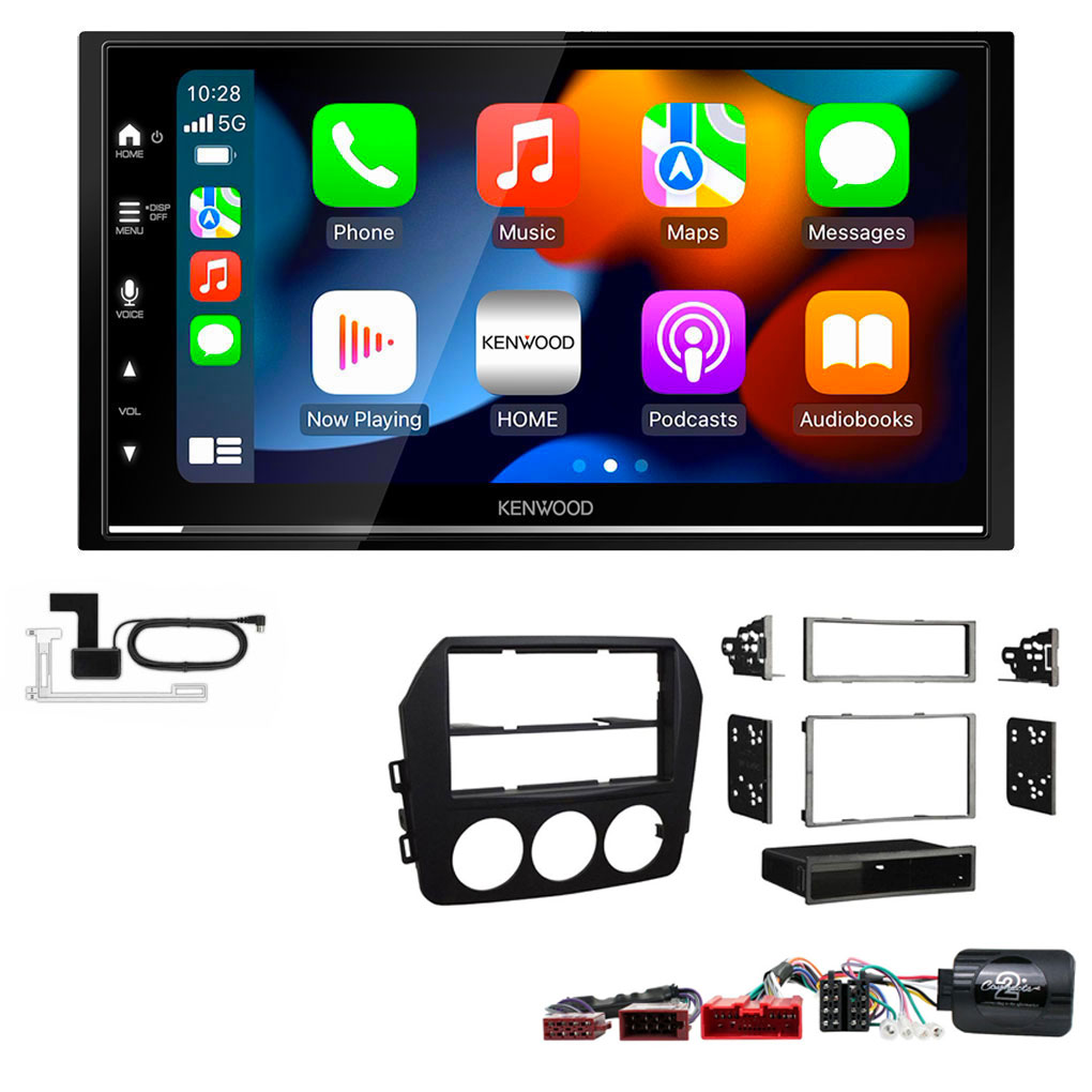 Mazda MX-5 (Bose Audio) 2009 - 2015 Kenwood DMX7722DABS Wireless Apple CarPlay Android Auto DAB Stereo Upgrade Kit