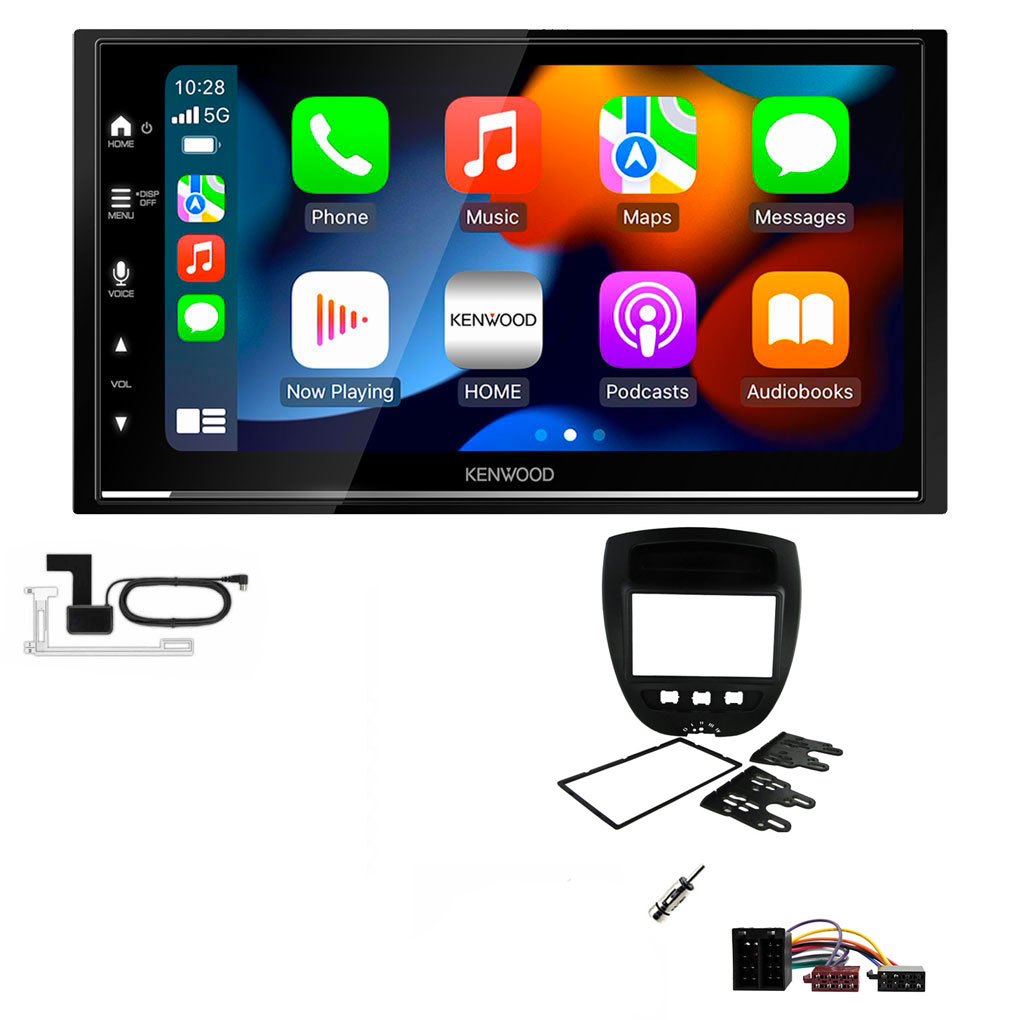 Peugeot 107 2005 - 2014 Kenwood DMX7722DABS Wireless Apple CarPlay Android Auto DAB Stereo Upgrade Kit