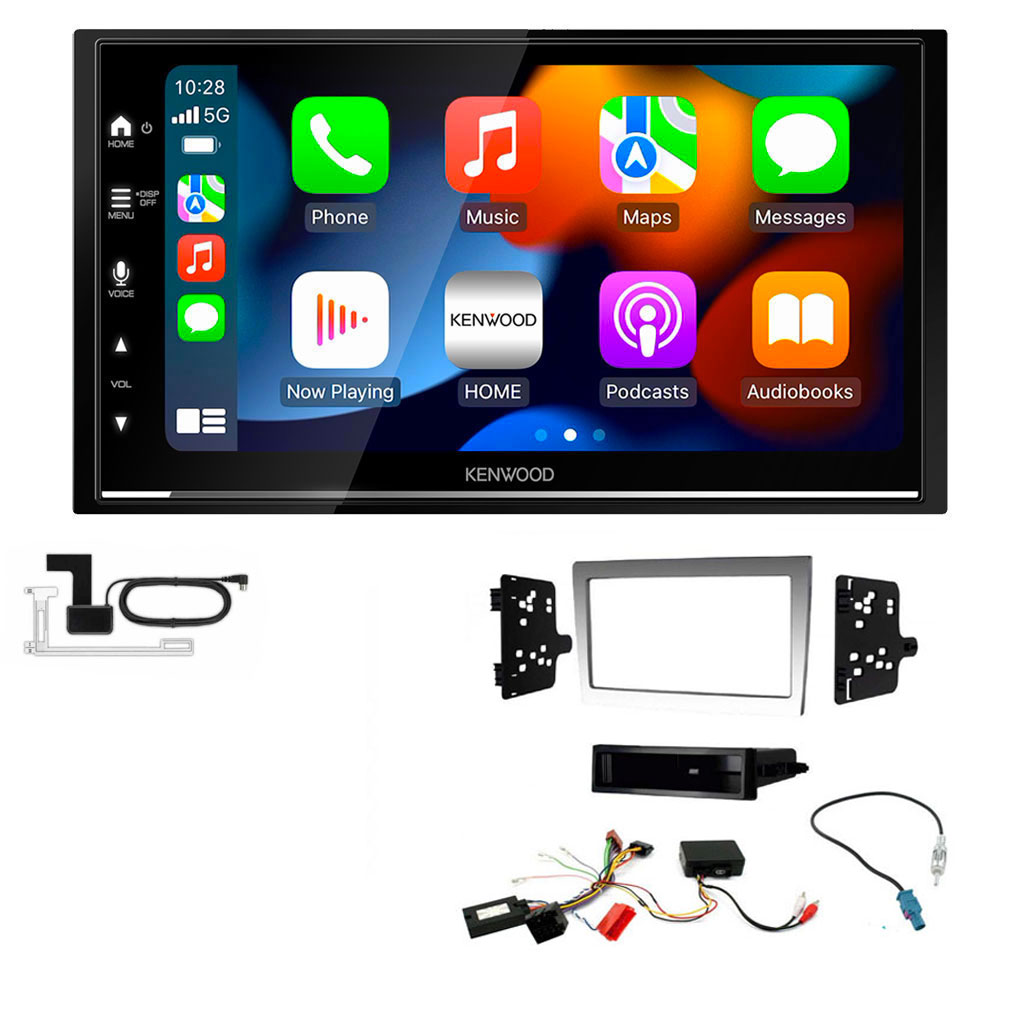Porsche 997, Boxster, Cayman Silver / Grey Kenwood DMX7722DABS Wireless Apple CarPlay Android Auto DAB Stereo Upgrade Kit