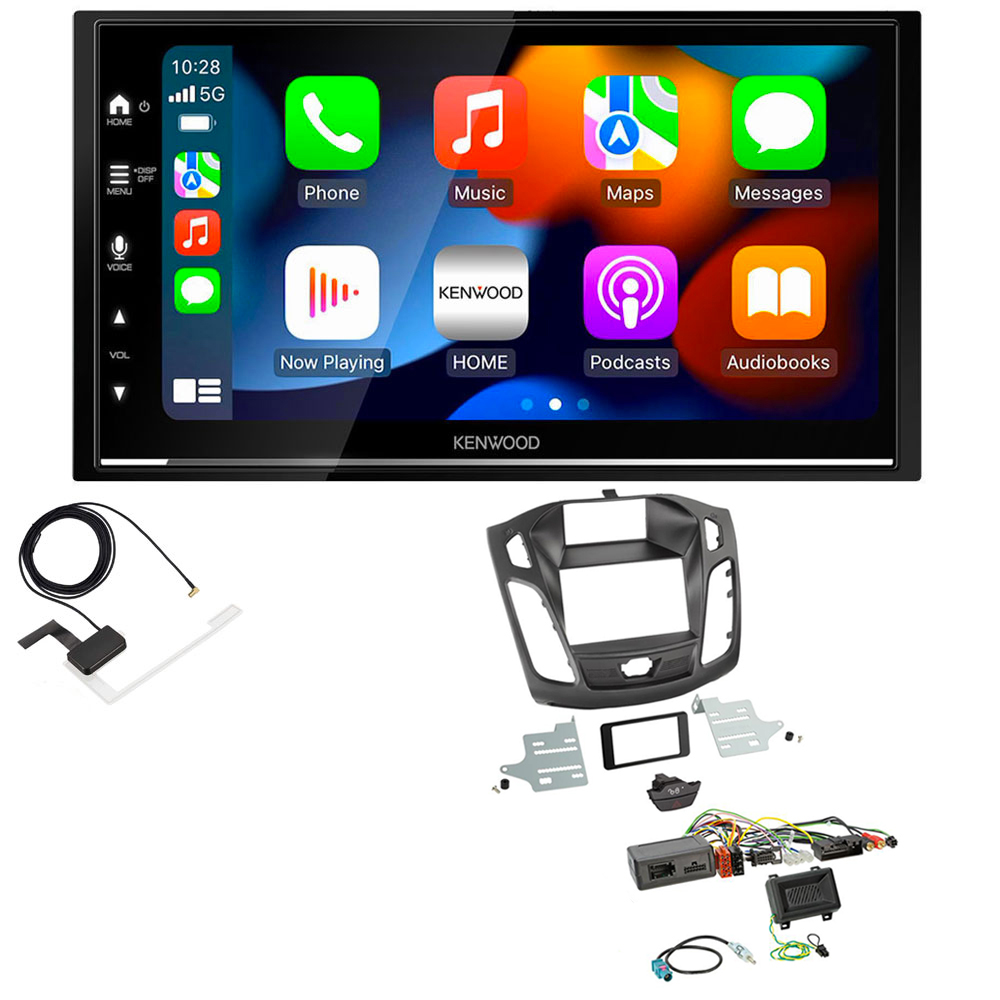 Ford Focus 2015-2018 Kenwood DMX7722DABS Wireless Apple CarPlay Android Auto DAB Stereo Upgrade Kit