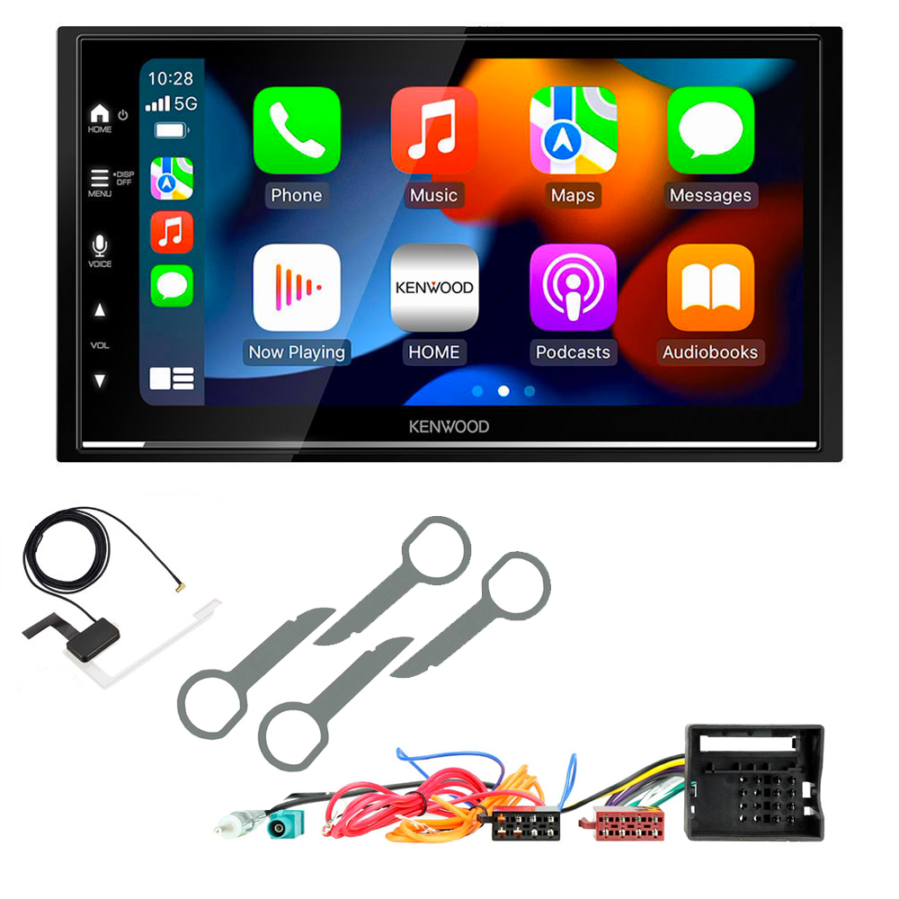 VW Transporter T5 RCD200 Kenwood DMX7722DABS Wireless Apple CarPlay Android Auto DAB Stereo Upgrade Kit