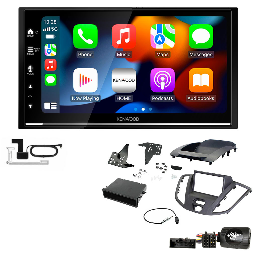 Ford Transit 2015-2021 Dark Grey Kenwood DMX7722DABS Wireless Apple CarPlay Android Auto DAB Stereo Upgrade Kit