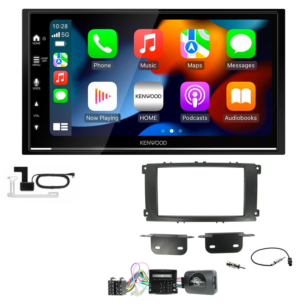 Kenwood DMX7722DABS 2-DIN Autoradio Kompatibel Mit WiFi Apple CarPlay Android Auto Bluetooth DAB+ USB Passend Für Peugeot 307 Schwarz