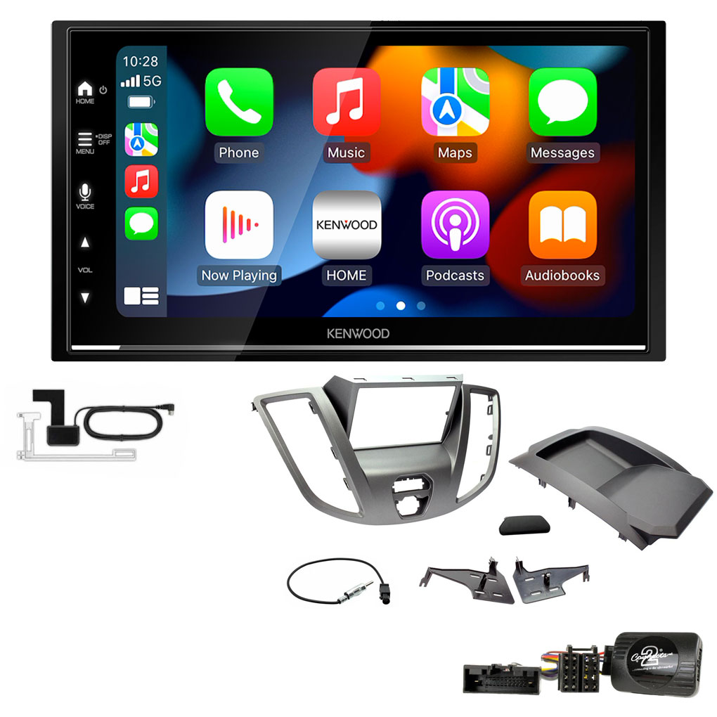 Ford Transit 2015 - 2021 Light Grey Kenwood DMX7722DABS Wireless Apple CarPlay Android Auto DAB Stereo Upgrade Kit