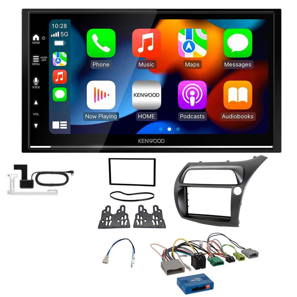 Honda Civic 2006 - 2011 Kenwood DMX7722DABS Wireless Apple CarPlay Android Auto DAB Stereo Upgrade Kit
