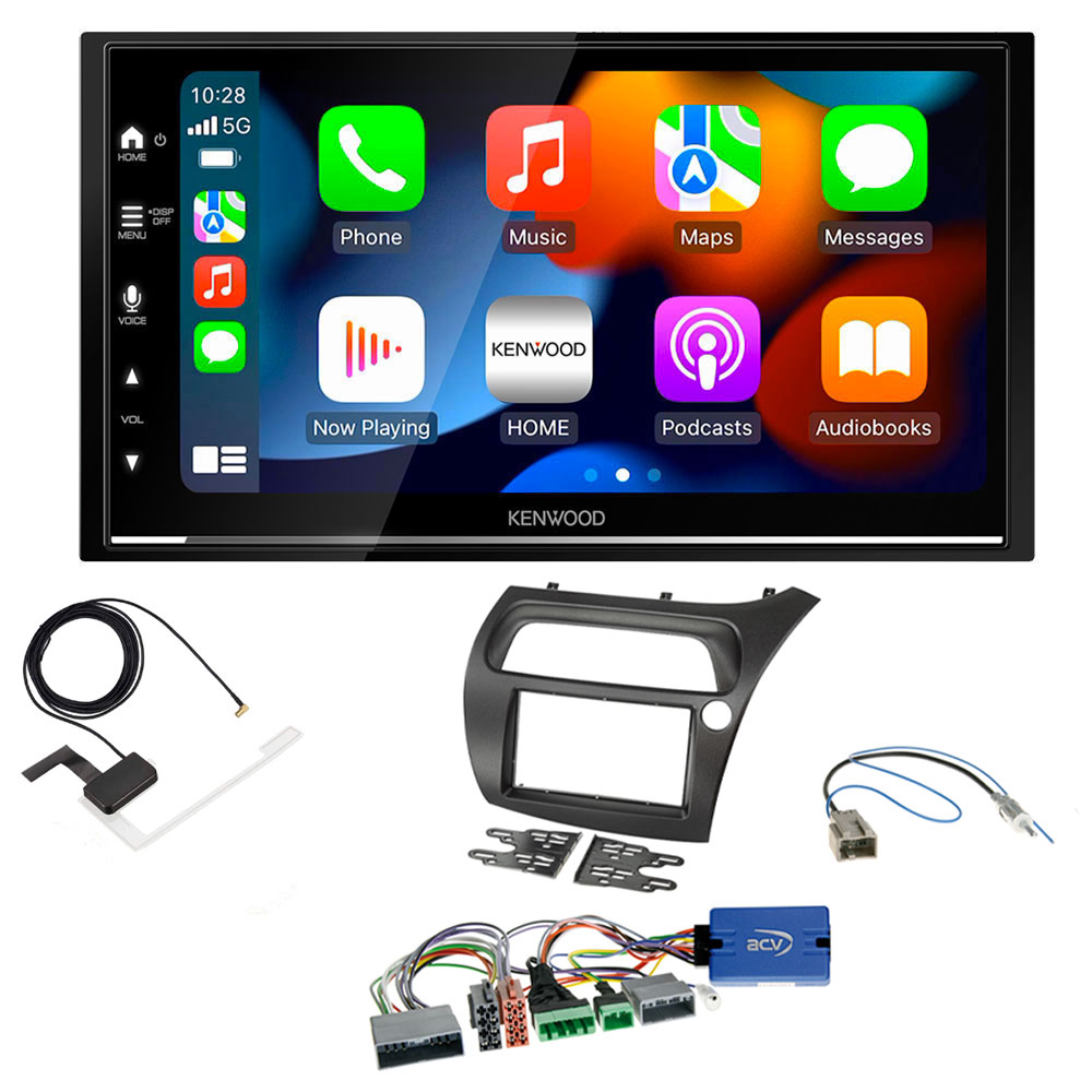 Honda Civic 2006 - 2011 Kenwood DMX7722DABS Wireless Apple CarPlay Android Auto DAB Stereo Upgrade Kit