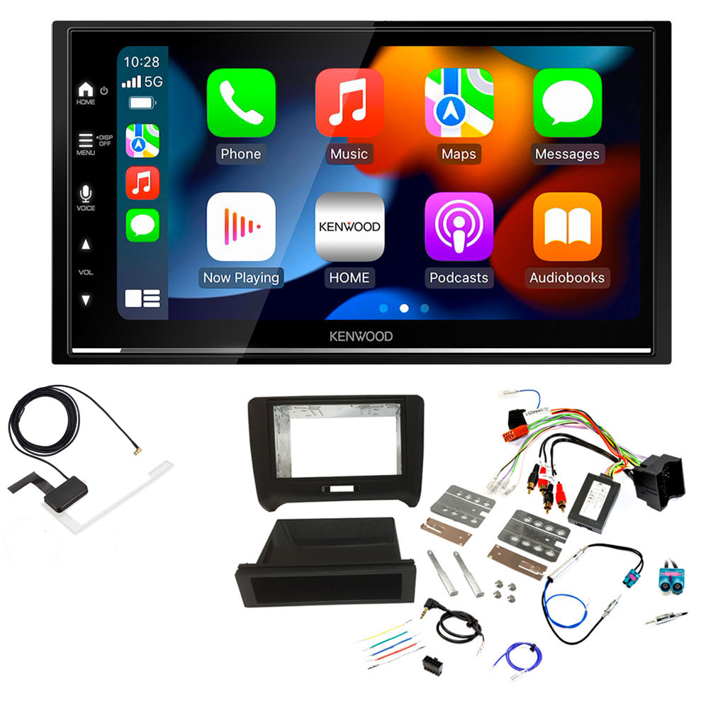 Audi TT 8J Kenwood DMX7722DABS Wireless Apple CarPlay Android Auto DAB Stereo Upgrade Kit