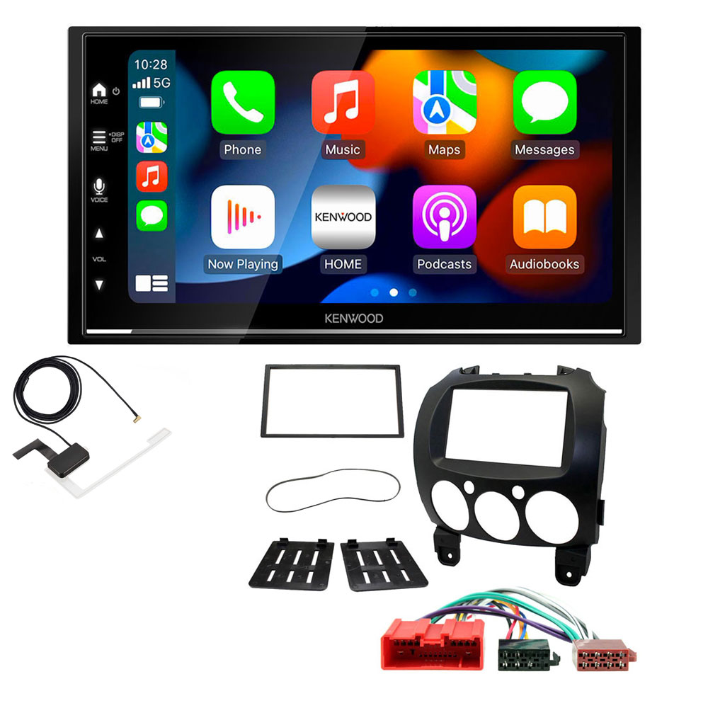 Mazda 2 2008 - 2014 Kenwood DMX7722DABS Wireless Apple CarPlay Android Auto DAB Stereo Upgrade Kit