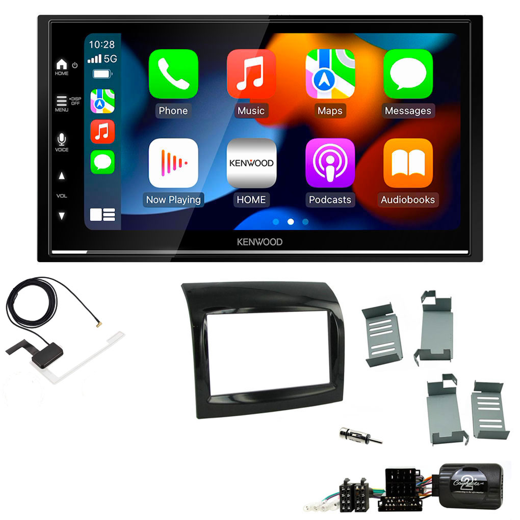Fiat Ducato 2012 - 2014 Black Kenwood DMX7722DABS Wireless Apple CarPlay Android Auto DAB Stereo Upgrade Kit