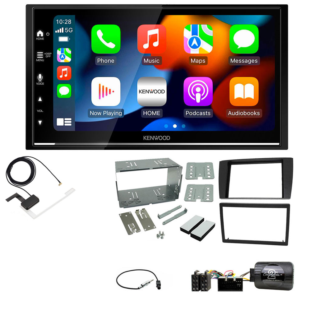 Jaguar S-Type, X-Type Dark Grey Kenwood DMX7722DABS Wireless Apple CarPlay Android Auto DAB Stereo Upgrade Kit