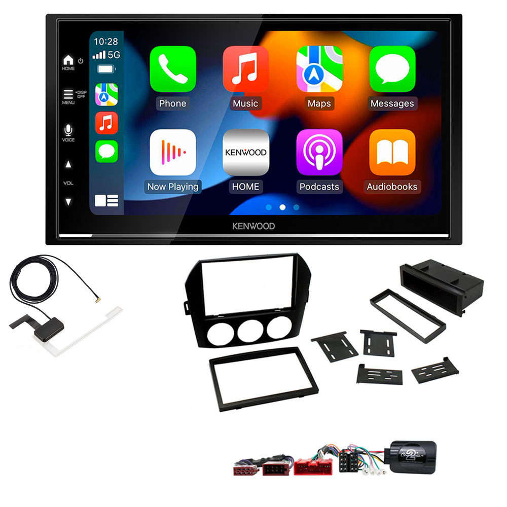 Mazda Miata, MX-5 (BOSE / Non BOSE) Kenwood DMX7722DABS Wireless Apple CarPlay Android Auto DAB Stereo Upgrade Kit