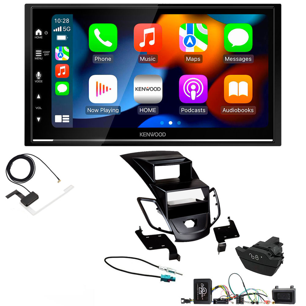 Ford Fiesta 2013 - 2017 Kenwood DMX7722DABS Wireless Apple CarPlay Android Auto DAB Stereo Upgrade Kit