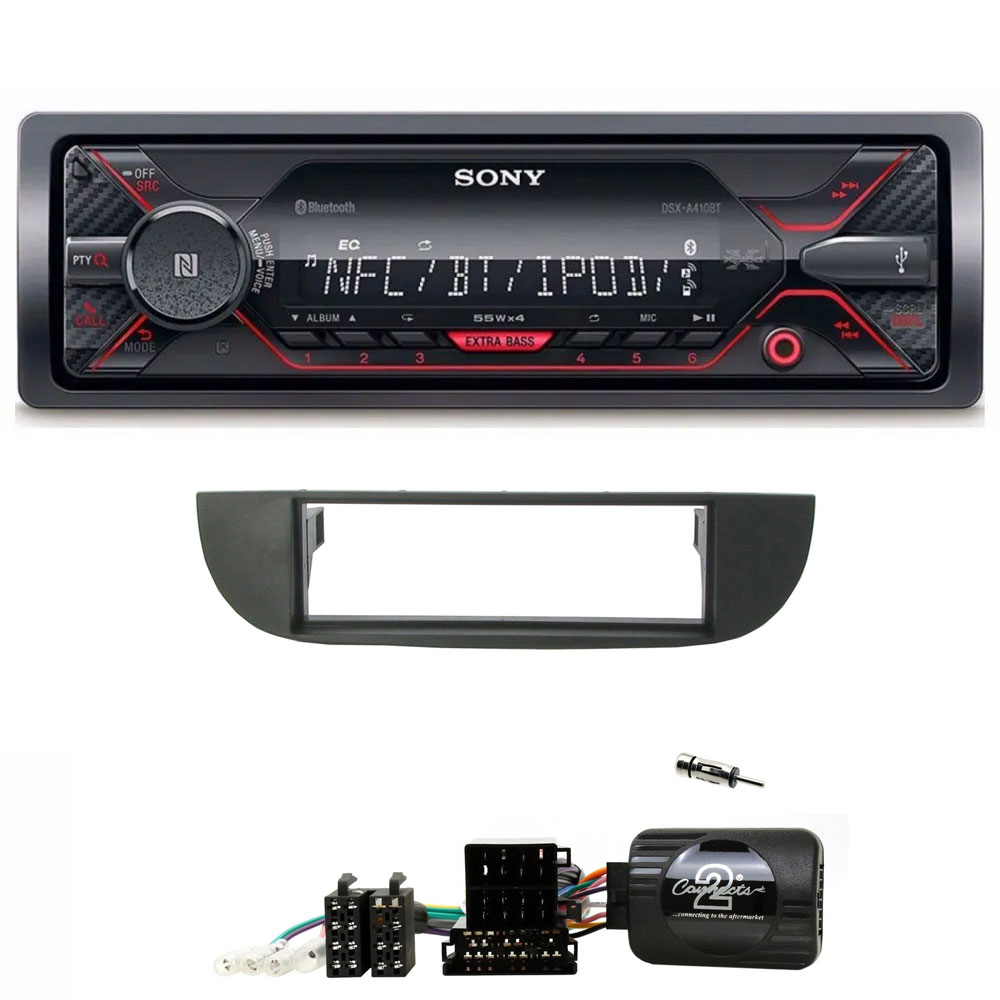 Fiat 500 Sony Mechless Bluetooth USB iPhone iPod Car Stereo Upgrade Kit
