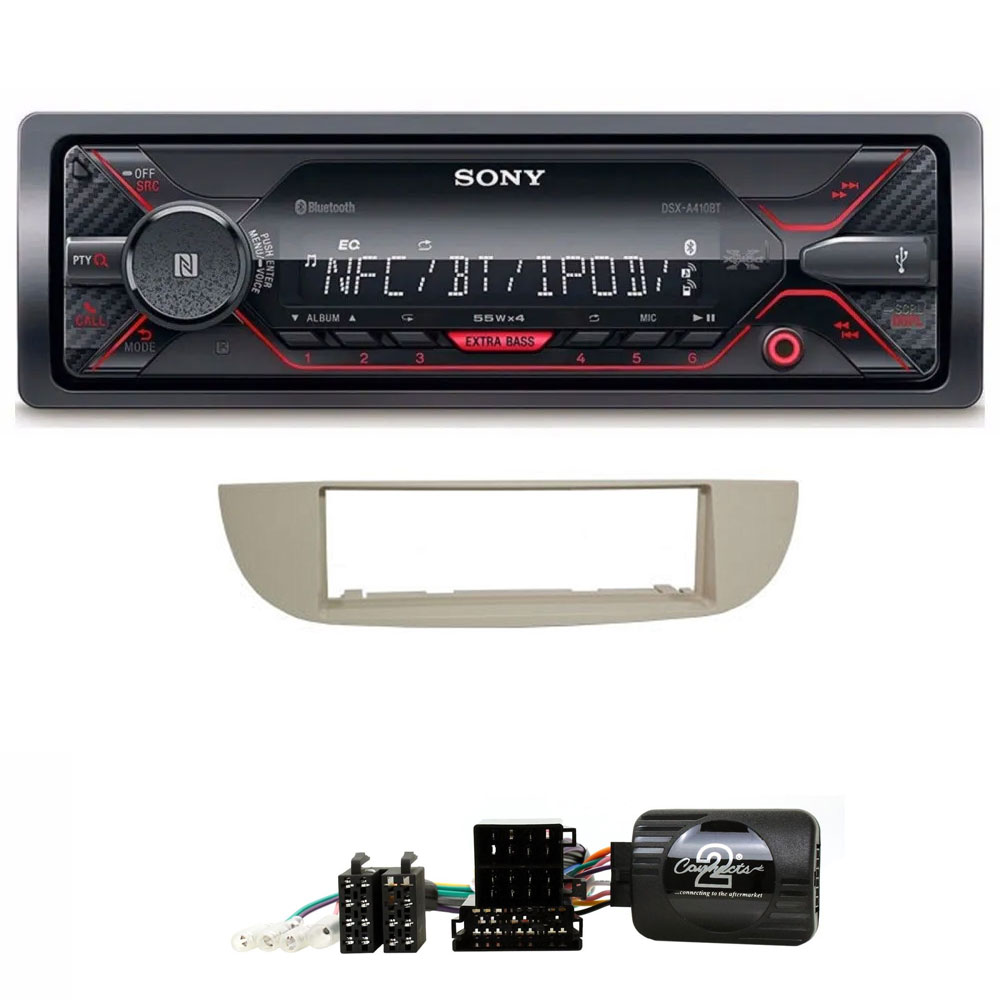 Fiat 500 (Type 312) Sony Mechless Bluetooth USB iPhone iPod Car Stereo Upgrade Kit