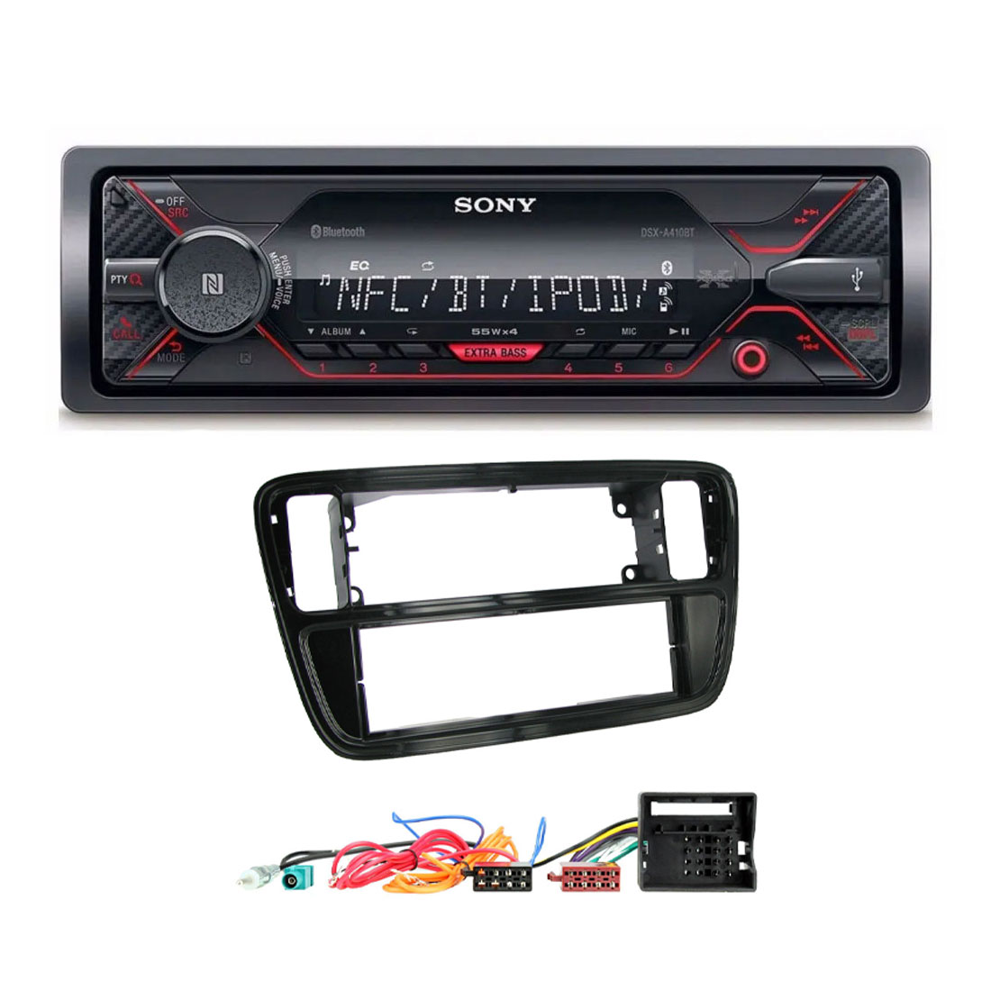 VW UP! 2011-2017 Sony Mechless Bluetooth USB iPhone iPod Car Stereo Upgrade Kit
