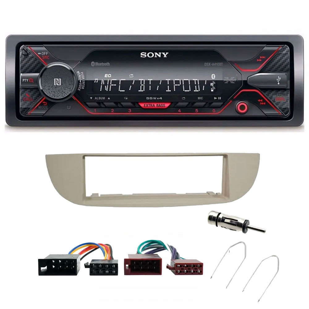 Fiat 500 2007-2015 Ivory Sony Mechless Bluetooth USB iPhone iPod Car Stereo Upgrade Kit