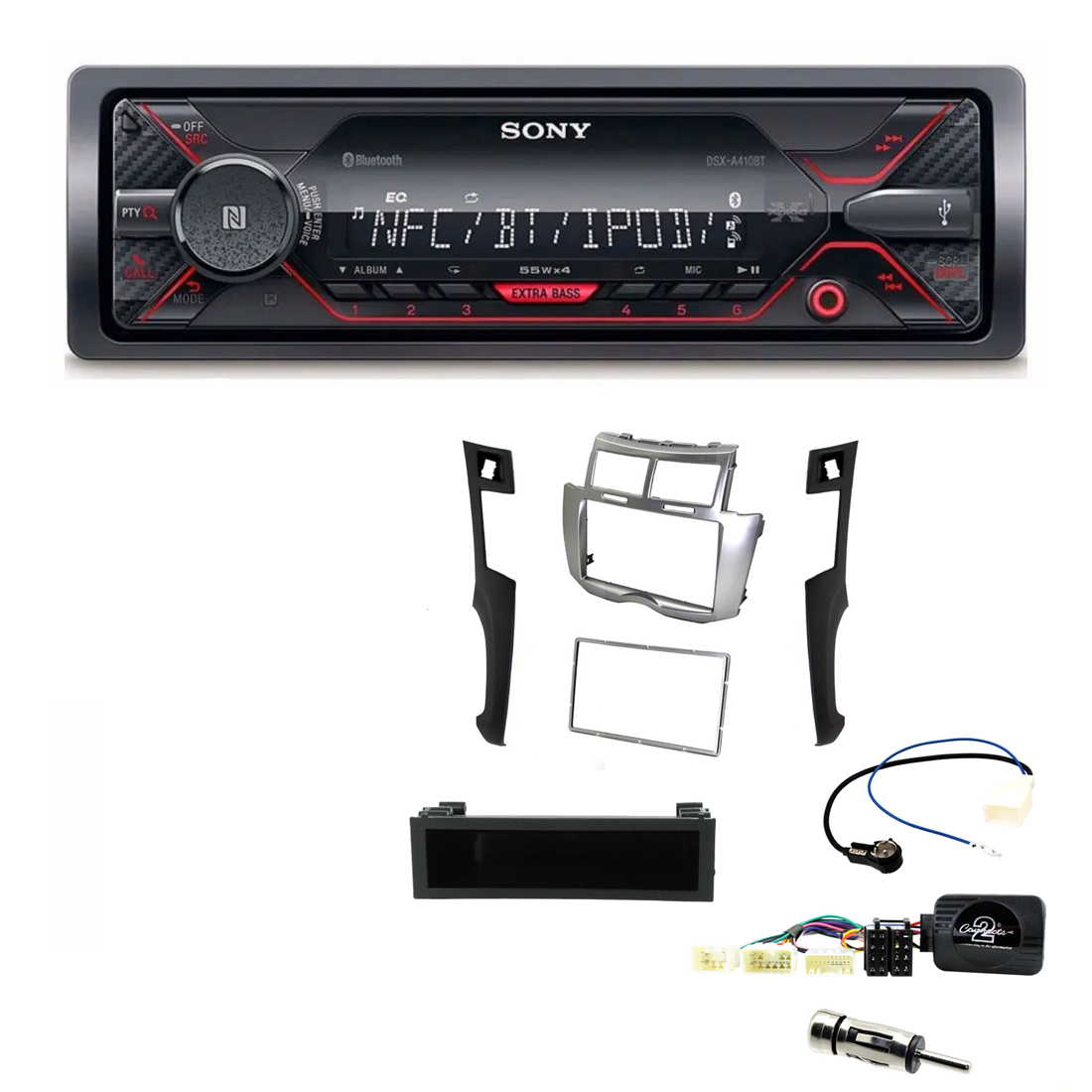 Toyota Yaris 2007-2011 Sony Mechless Bluetooth USB iPhone iPod Car Stereo Upgrade Kit