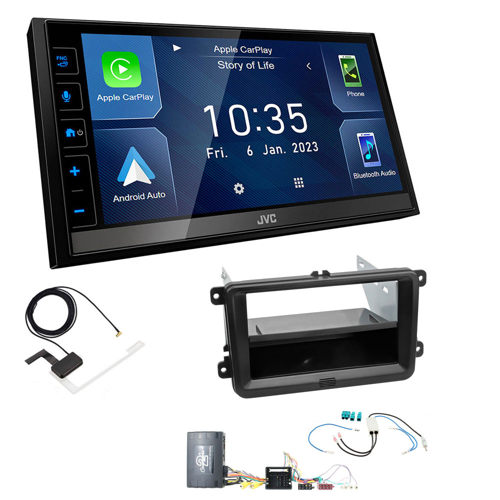 KW-M785DBW + Aerial + FKIT-VW-70