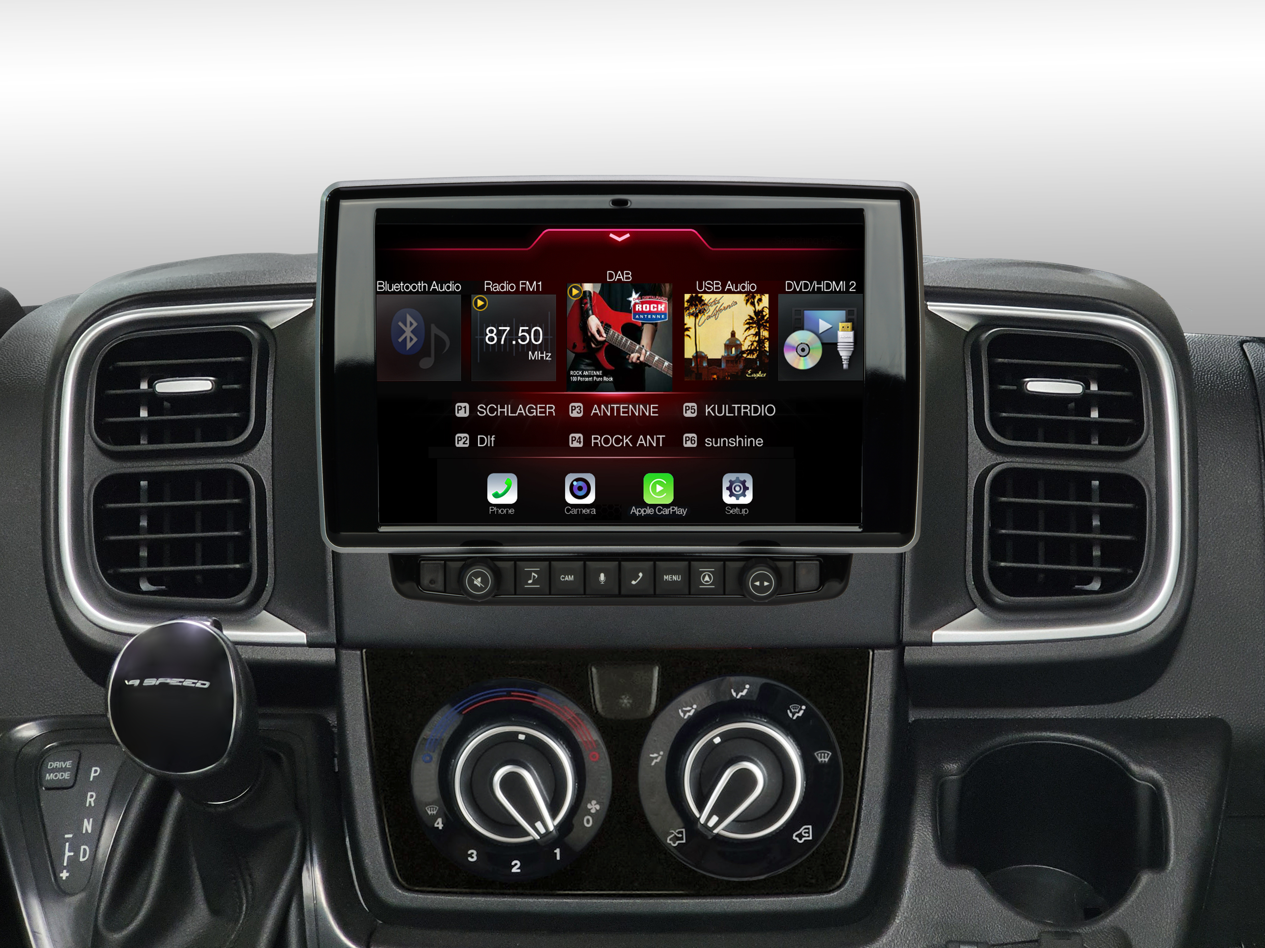 Autoradio tactile GPS Bluetooth Android & Apple Carplay Fiat Ducato de 2011  à 2019 + caméra de recul