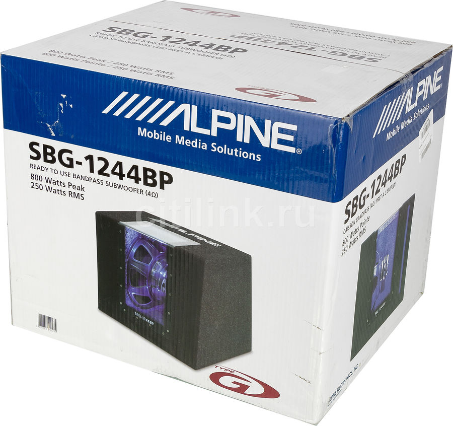 Alpine SBG-1244 12 inch Ready to Use Band Pass Subwoofer 
