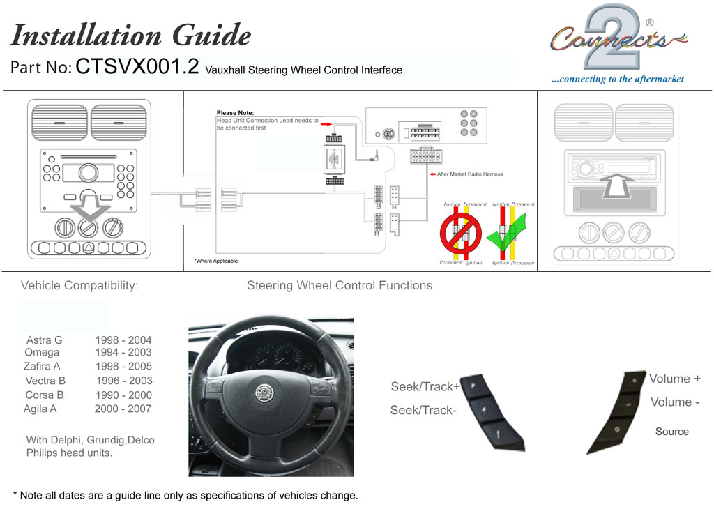 Astra G Mk4 9804 Steering Wheel Stalk Control Interface Lead JVC CTSVX001.2 Terminals & Wiring